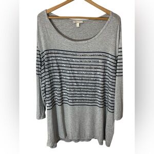 B2- Loralette - Stripe Sequin Shirt - Size 4X